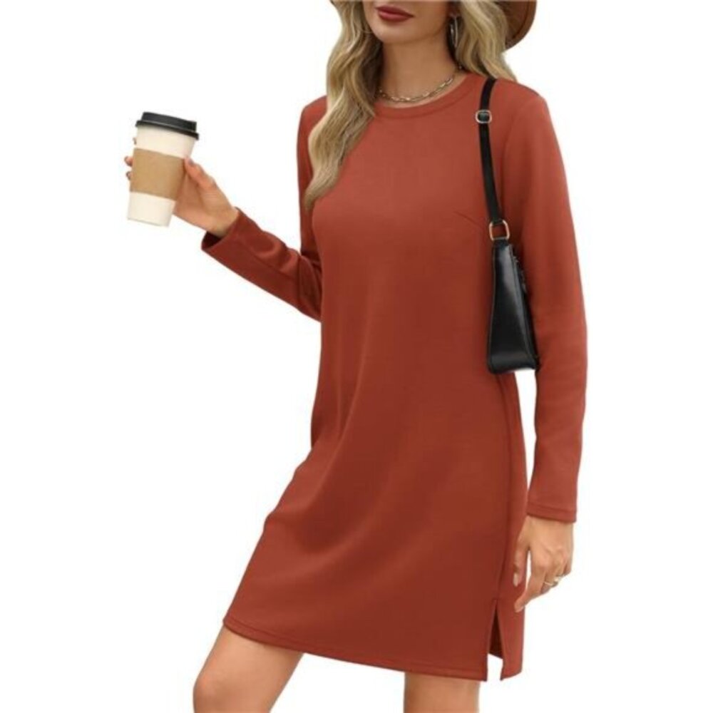 Women  Casual Long Sleeve Dress Trendy Fall Fashion‎ Cozy Travel Airport Outfits